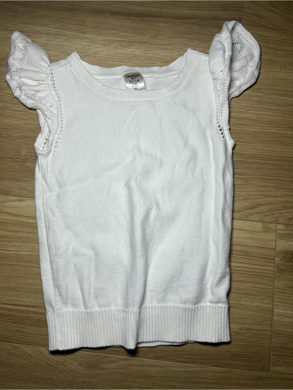 OshKosh B'gosh White Knit Flutter Sleeve Tank